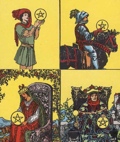 Pentacles Court in Tarot